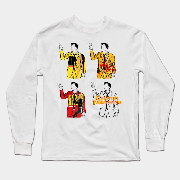 Quentin Tarintino (Kill Bill vol 1 and 2) Portrait Long Sleeve T-Shirt by Youre-So-Punny